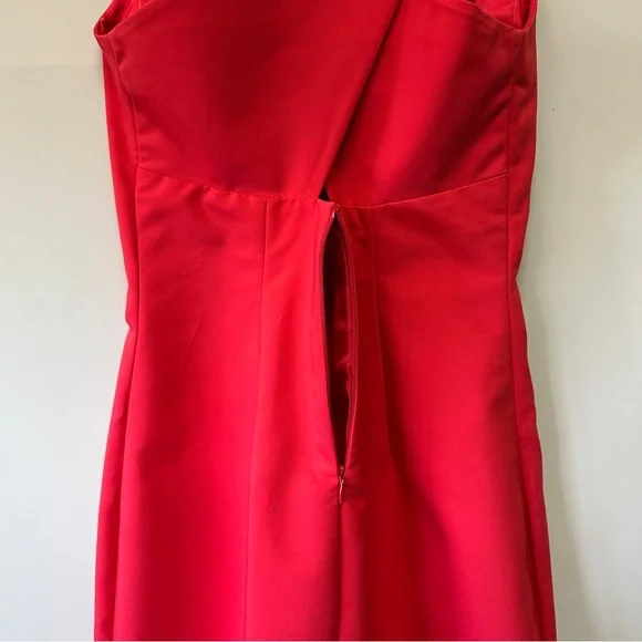 Belle Badgley Mischka Red Pencil Dress Old Money Semi-Formal Tailored, Size 2 - Picture 7 of 10